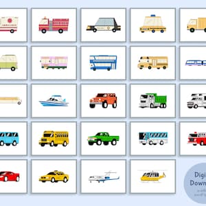 24 Transportation Posters - Perfect for Homeschooling, Montessori Classrooms, Inspiring Neutral Kids&#39; Decor in Toddler Rooms - Digital Files
