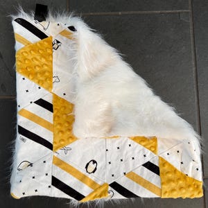 Penguin Polar Bear Lovey, Child Lovey, Minky Lovey, Faux Fur Lovey, Baby Lovey, Gender Neutral Snuggle Blanket
