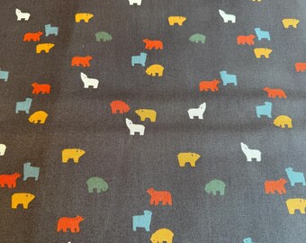 Bears on Brown Pop!100% Cotton Fabric  - Sold by the Half Yard