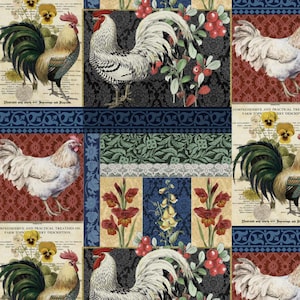 Country Farm Fabric - 100% Cotton Fabric  - Sold by the Half Yard