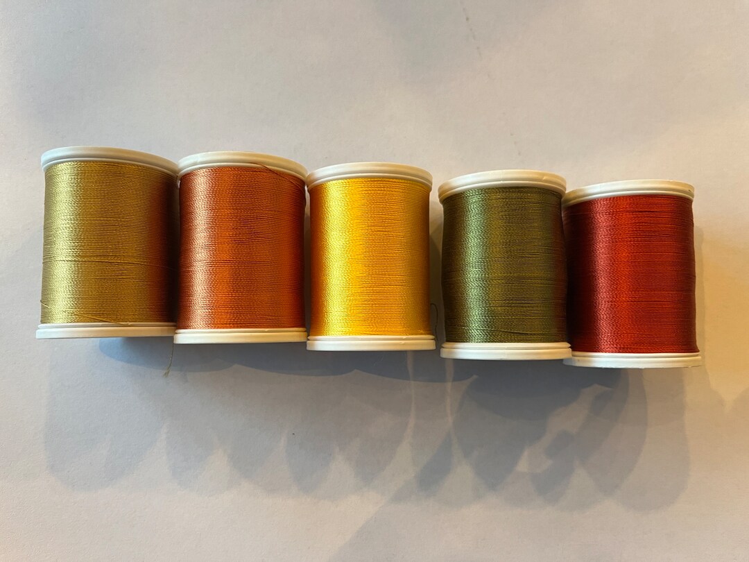 NEW SULKY 100% 5 Rayon Threads 850 Yards per Spool Sun Yellow, Rust ...