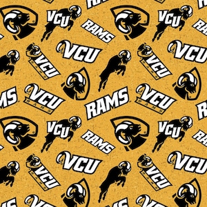 NCAA Virginia Commonwealth University VCU Rams -  100% Cotton - Sold by the Half Yard
