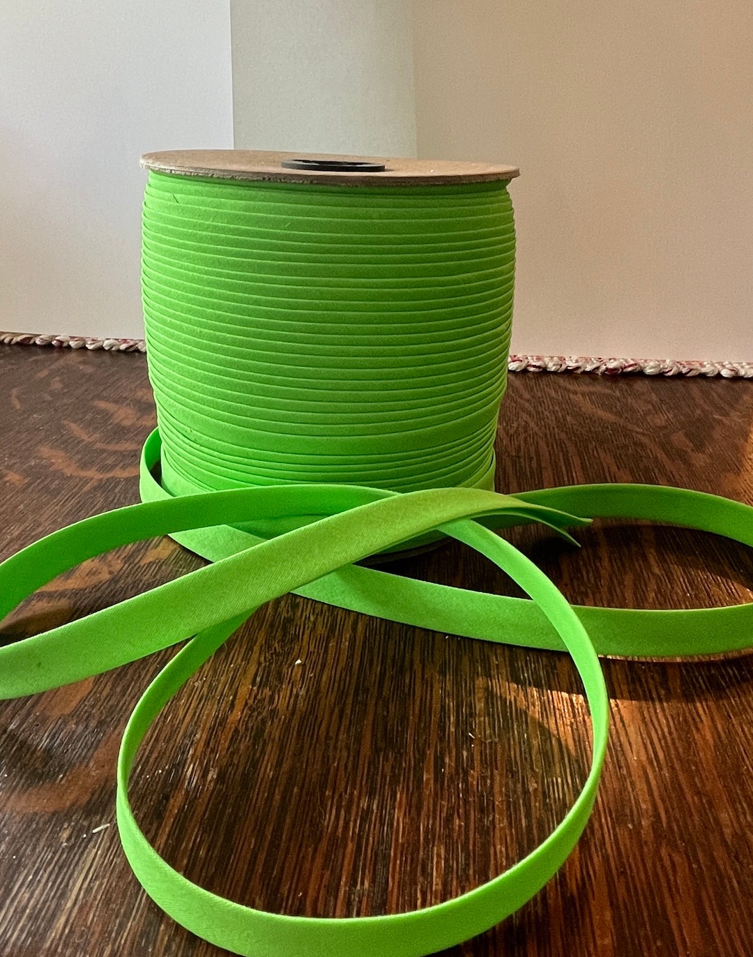 Bias Tape Lime Green 1/2 Inch Double Fold Extra Wide Sold in 10 Yard