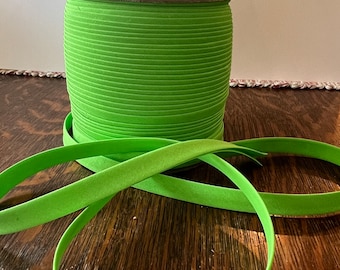 Lime Green Bias Tape - 1/2 Inch Double Fold, 10 Yards