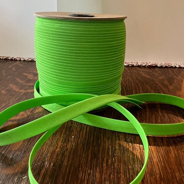 Bias Tape Lime Green - 1/2 Inch Double  Fold Extra Wide - Sold in 10 Yard Increments
