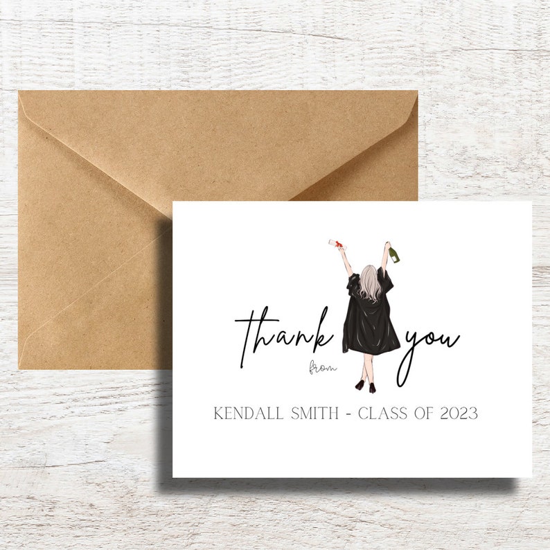 Personalized Graduation Thank You Cards, Custom Graduation Thank You