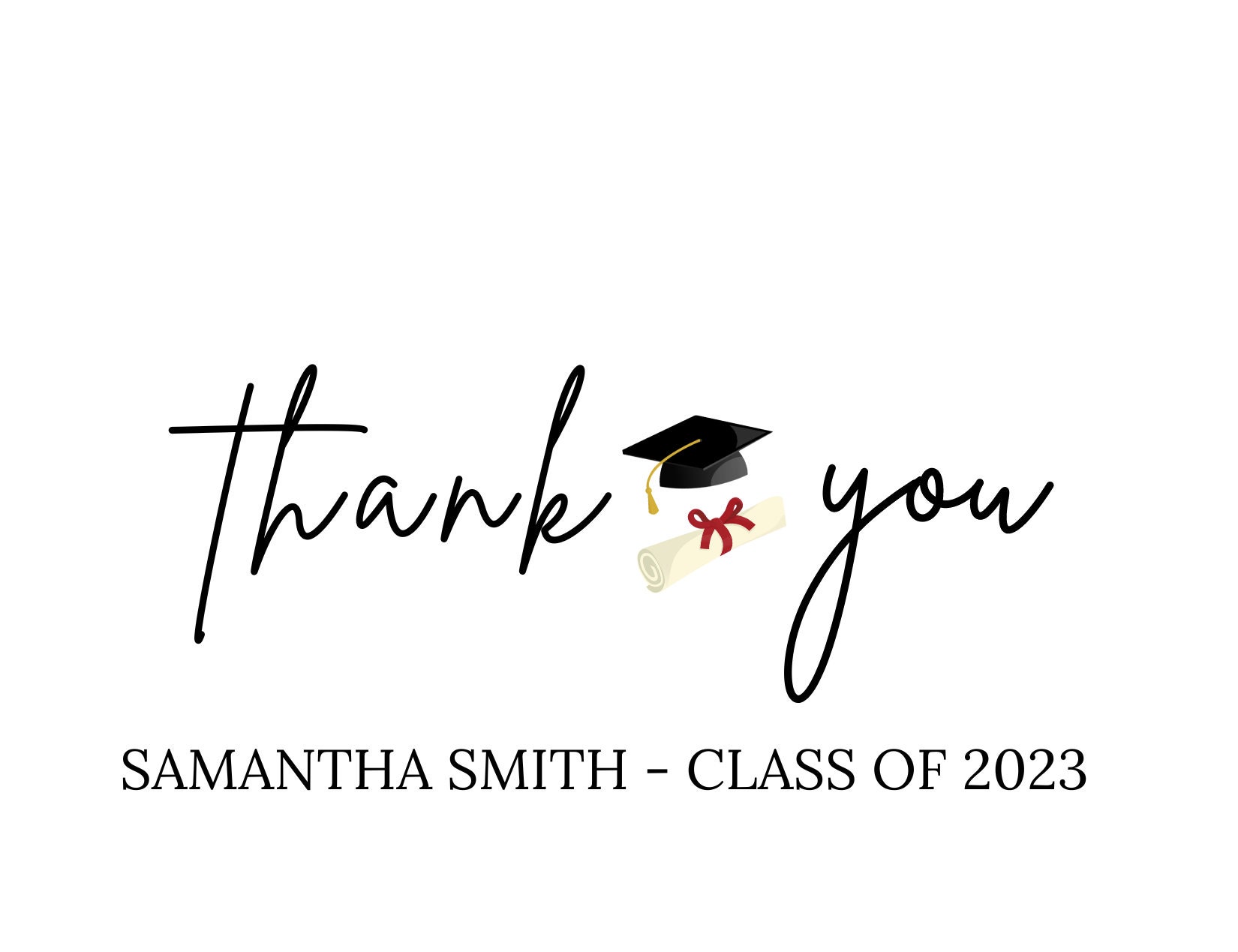Personalized Graduation Thank You Cards Custom Graduation Etsy