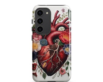 Funda Anatómica Corazón Con Flores para Samsung®