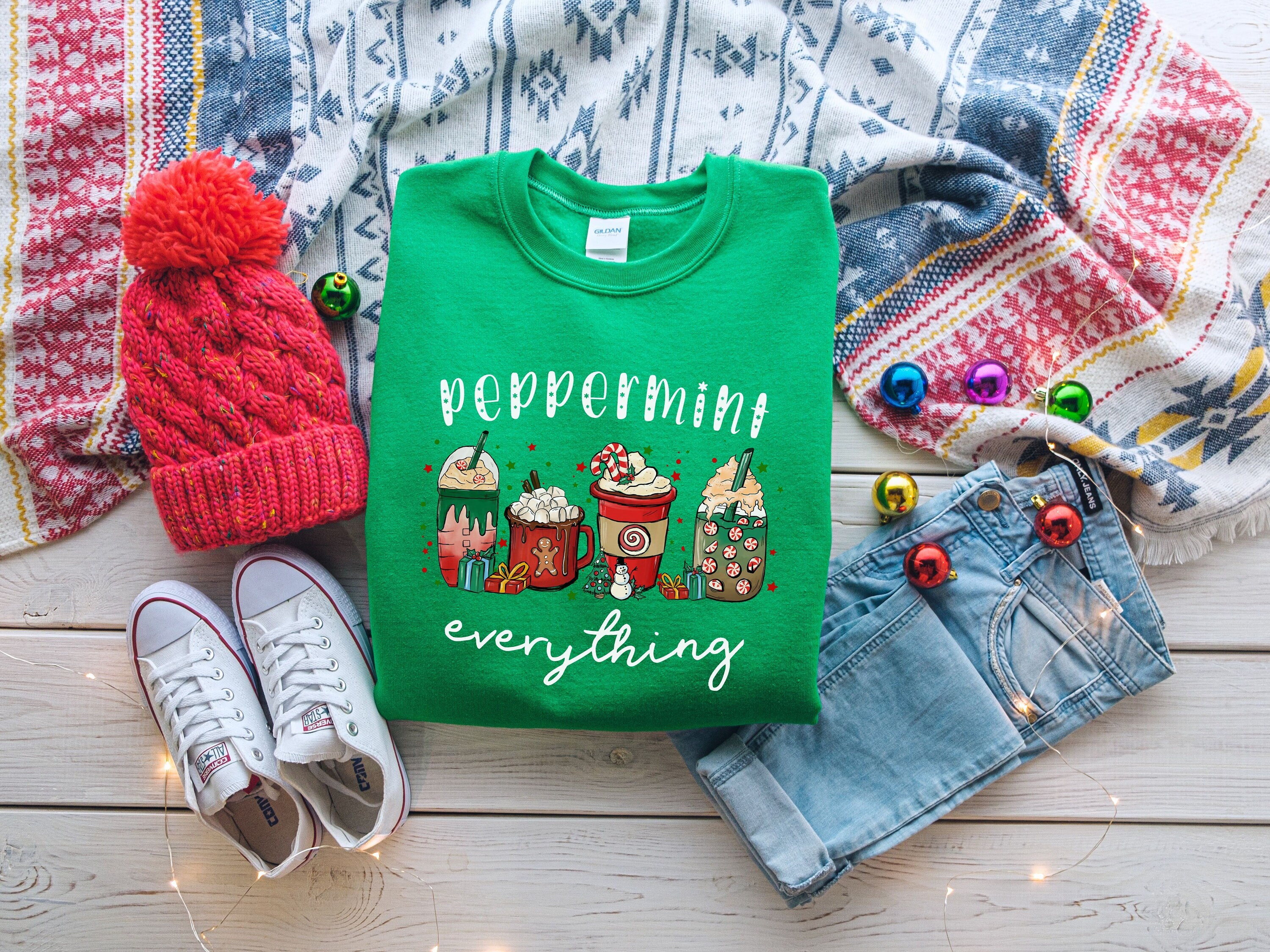 Peppermint Everything Christmas Coffee Sweatshirt / Gift for Christmas ...