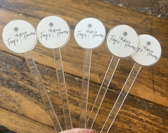 Custom Logo Drink Stirrers: Acrylic Party Cocktail Swizzle Sticks