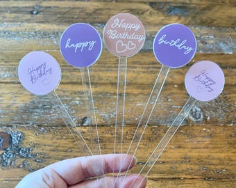 Birthday Drink Stirrers: Acrylic Party Swizzle Sticks