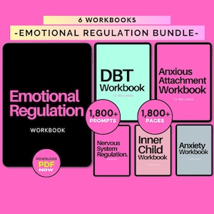 Emotional Regulation Workbook Bundle, DBT & Emotional Regulation Worksheets for Adults, Emotional Intelligence Worksheet, Self Regulation