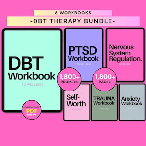 DBT Workbook Therapy Bundle, DBT Diary & Cards, DBT Skills Book, Dbt Skill Card Worksheets, Dbt Cheat and Worksheet, Dbt Cheat Sheets