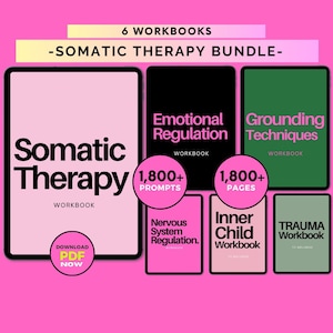 Somatic Therapy Workbook Bundle, Somatic Coping Skills Cards, Somatic Therapy Worksheet Exercise, Somatic Feelings Worksheets & Exercises