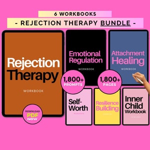 Rejection Therapy Bundle, Rejection Sensitive Dysphoria, Self Worth & Resilience Worksheet, Emotional Regulation, Attachment Style Therapy