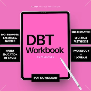 Dbt Workbook, Dbt Prints, Dbt Worksheets Adult, Dbt Skills Worksheet, Dbt Worksheets, Dbt Journal, Dbt Cheat Sheets, Dbt Book, Anxiety, PTSD