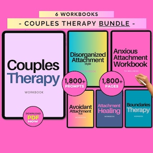Couples Therapy Workbook Bundle, Couples Worksheet & Notebook, Digital Couples Worksheets, Relationship Journal Map Workbook and Worksheets