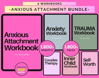 Anxious Attachment Therapy Workbook Bundle: Attachment Styles, Worksheets & Healing Journal (Digital Download)