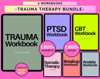 Trauma Therapy Workbook Bundle: Healing Worksheets, Trauma Recovery & Narrative Processing (Digital Download)