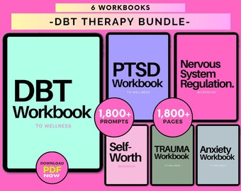 DBT Workbook Therapy Bundle, DBT Diary & Cards, DBT Skills Book, Dbt Skill Card Worksheets, Dbt Cheat and Worksheet, Dbt Cheat Sheets