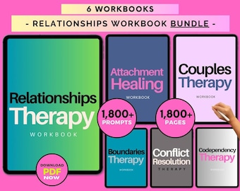 Relationships Therapy Workbook Bundle: Couples Worksheets, Journals & Healing Tools (Digital Download)