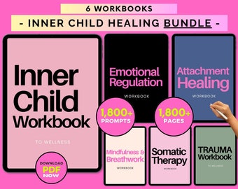 Inner Child Therapy Workbook Bundle: Healing Worksheets & Journal (Digital Download)