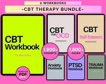 CBT Therapy Workbook Bundle: Worksheets, Exercises & Journal (Digital Download)