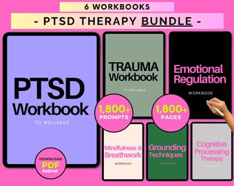 PTSD Therapy Workbook Bundle: Complex PTSD, Somatic Healing & Emotional Regulation Worksheets (Digital Download)