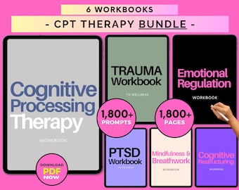 Cognitive Processing Therapy Workbook Bundle: Resolve Distortions & Worksheets (Digital Download)