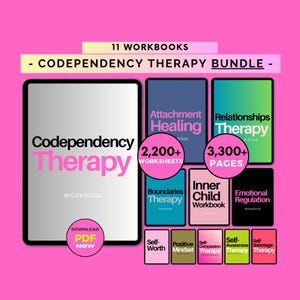 Codependency Workbook Bundle: Family and Communication Therapy Worksheets + Journal (PDF Download)