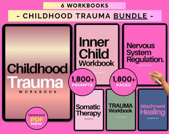 Childhood Trauma Workbook & Worksheets Bundle: Healing Tools + Guided Meditations (Digital)