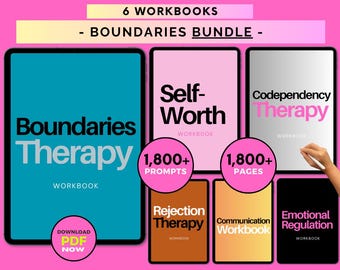 Boundaries Workbook & Worksheets Bundle: Setting Healthy Boundaries Therapy Guide (Digital)