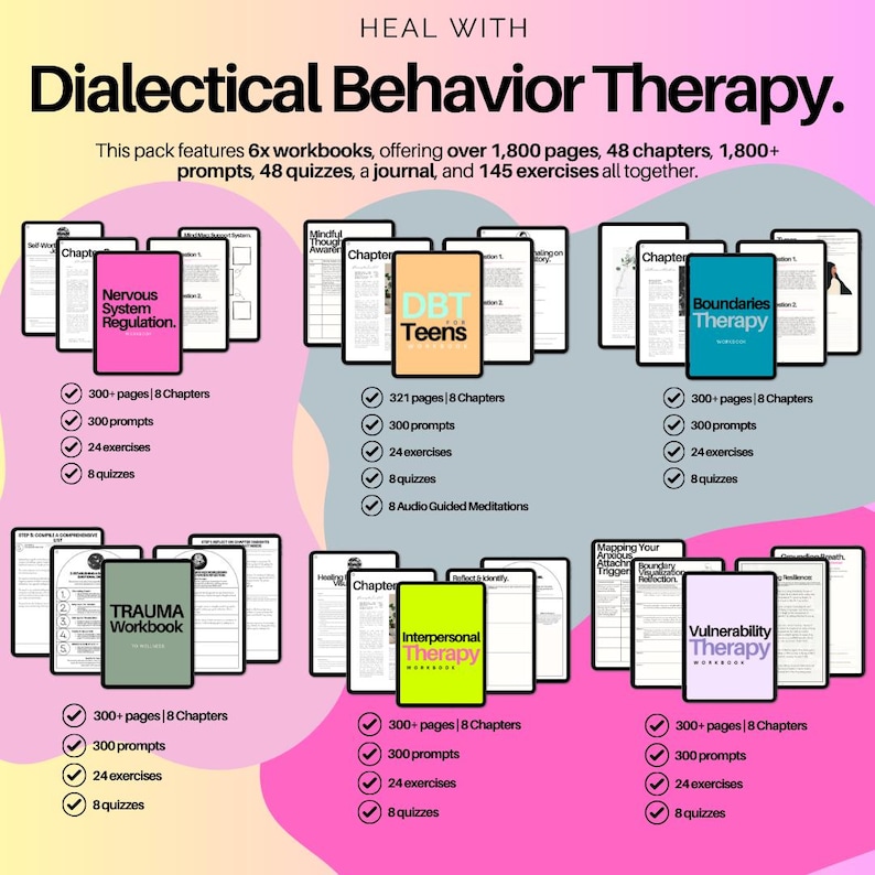 DBT Workbook Bundle for Teens, Therapy Skills (digital Download) - Etsy
