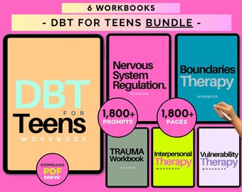 DBT Workbook Bundle for Teens, Therapy Skills (Digital Download)