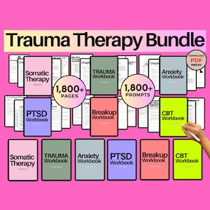 Trauma Therapy Bundle, Trauma Worksheet, Chronic Trauma Processing, Trauma Workbook Worksheets, Trauma Work, Trauma Recovery Workbook