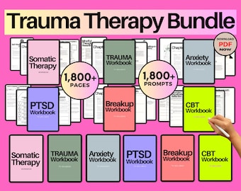 Trauma Therapy Workbook Bundle: PTSD, Anxiety, CBT (PDF Download)