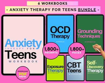 Anxiety Therapy Workbook Bundle for Teens (Digital Download)