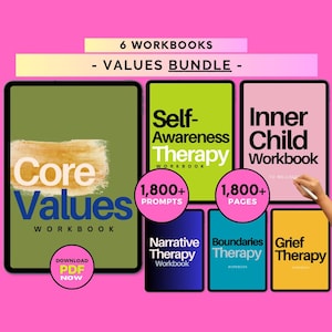 Values Therapy Workbook, Core Values Worksheet, Values Cheat Sheet, Values Cards Printable, Core Values Print List, Values Journal,