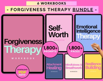 Forgiveness Therapy Workbook Bundle: Self-Forgiveness, Healing Journals & Emotional Regulation Tools (Digital Download)