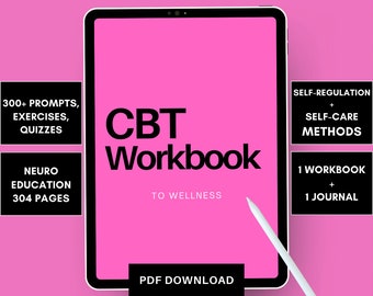 CBT Workbook: Anxiety Relief, Self-Care (PDF Download)