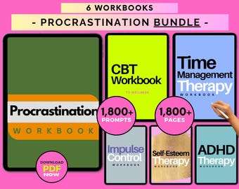 Procrastination Workbook Bundle: Productivity & Focus Planner Worksheets (Digital Download)
