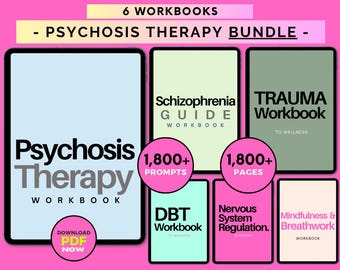 Psychosis Workbook & Worksheets Bundle: DBT and Impulse Control + Self-Sabotage Tools Course (Digital)