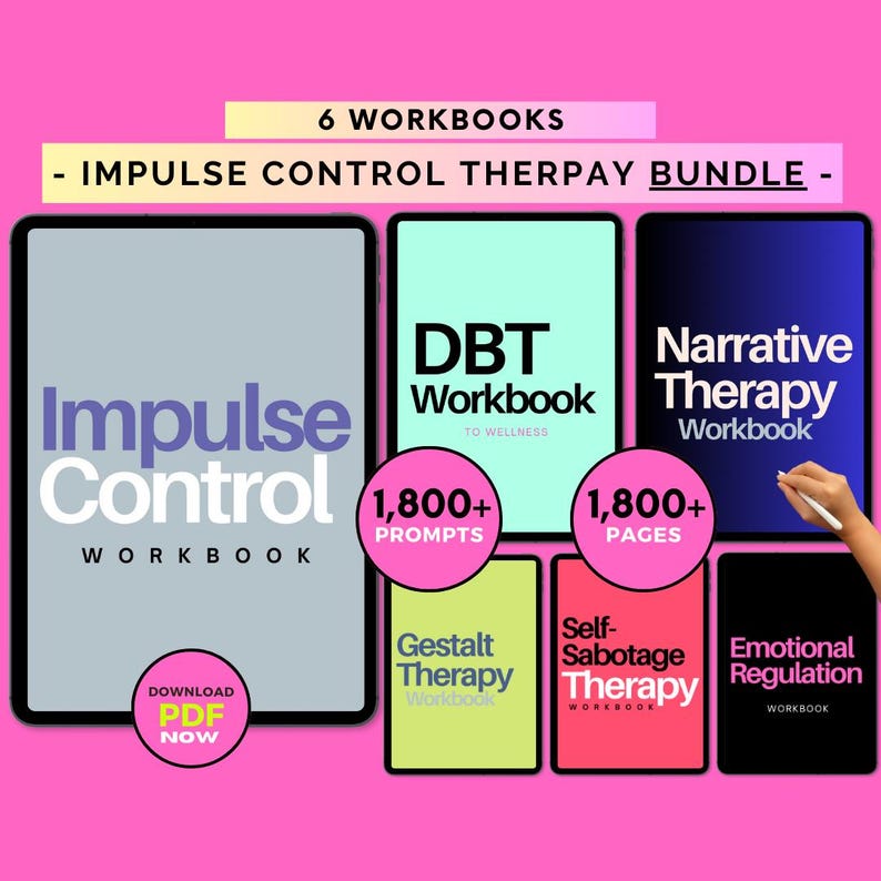 Impulse Control, Impulse Workbook, Control Workbook, DBT Workbook, Narrative Therapy, Narrative Workbook, Gestalt Workbook, Self Sabotage, Sabotage Workbook, Emotional Regulation, DBT Book, Gestalt Language, Gestalt Principles