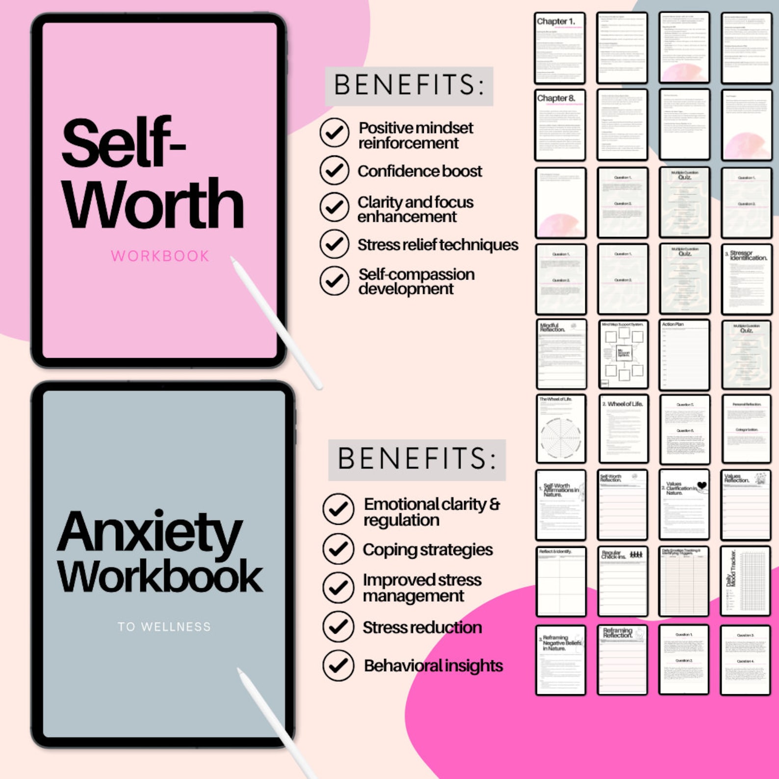 Anxious Attachment Style Workbook Bundle, Attachment Style Worksheets