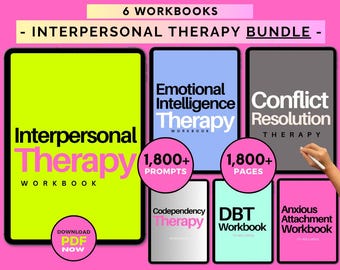 Interpersonal Therapy Workbook Bundle: Communication & DBT Skills Worksheets (Digital Download)