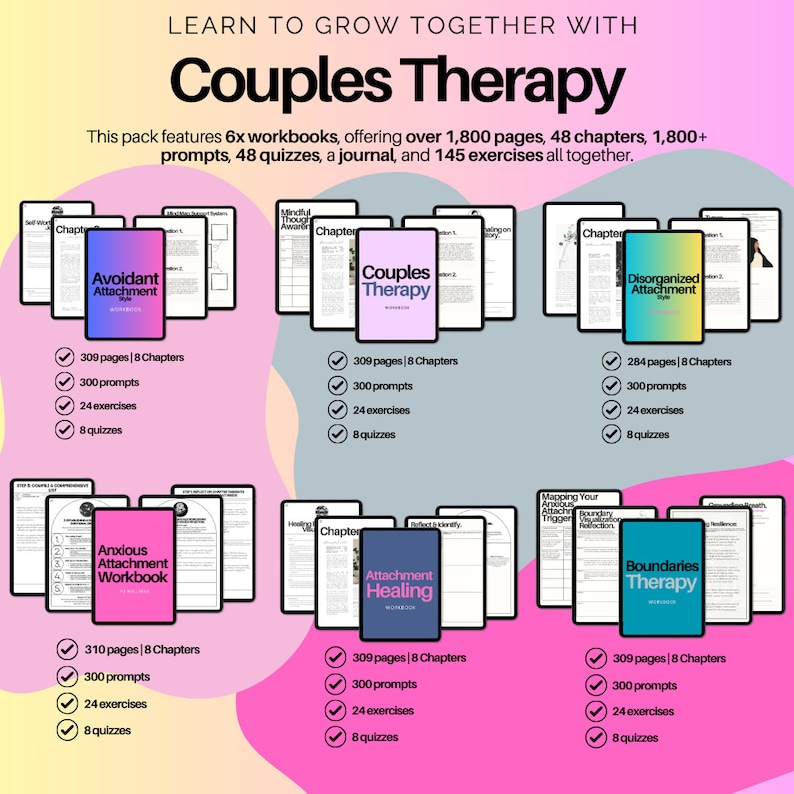 Couples Therapy Workbook Bundle: Relationship Worksheets & Activities ...