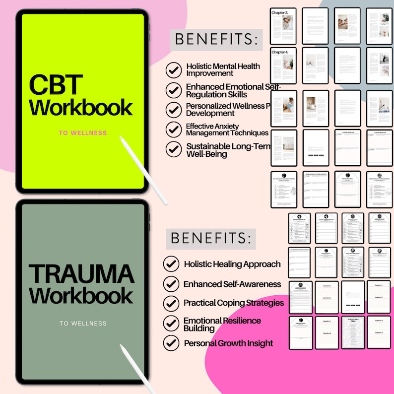 CBT Therapy Workbook Bundle: Worksheets, Exercises & Journal (digital ...