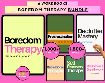 Boredom Therapy Workbook Bundle: Procrastination & Self-Discovery Worksheets (Digital Download)