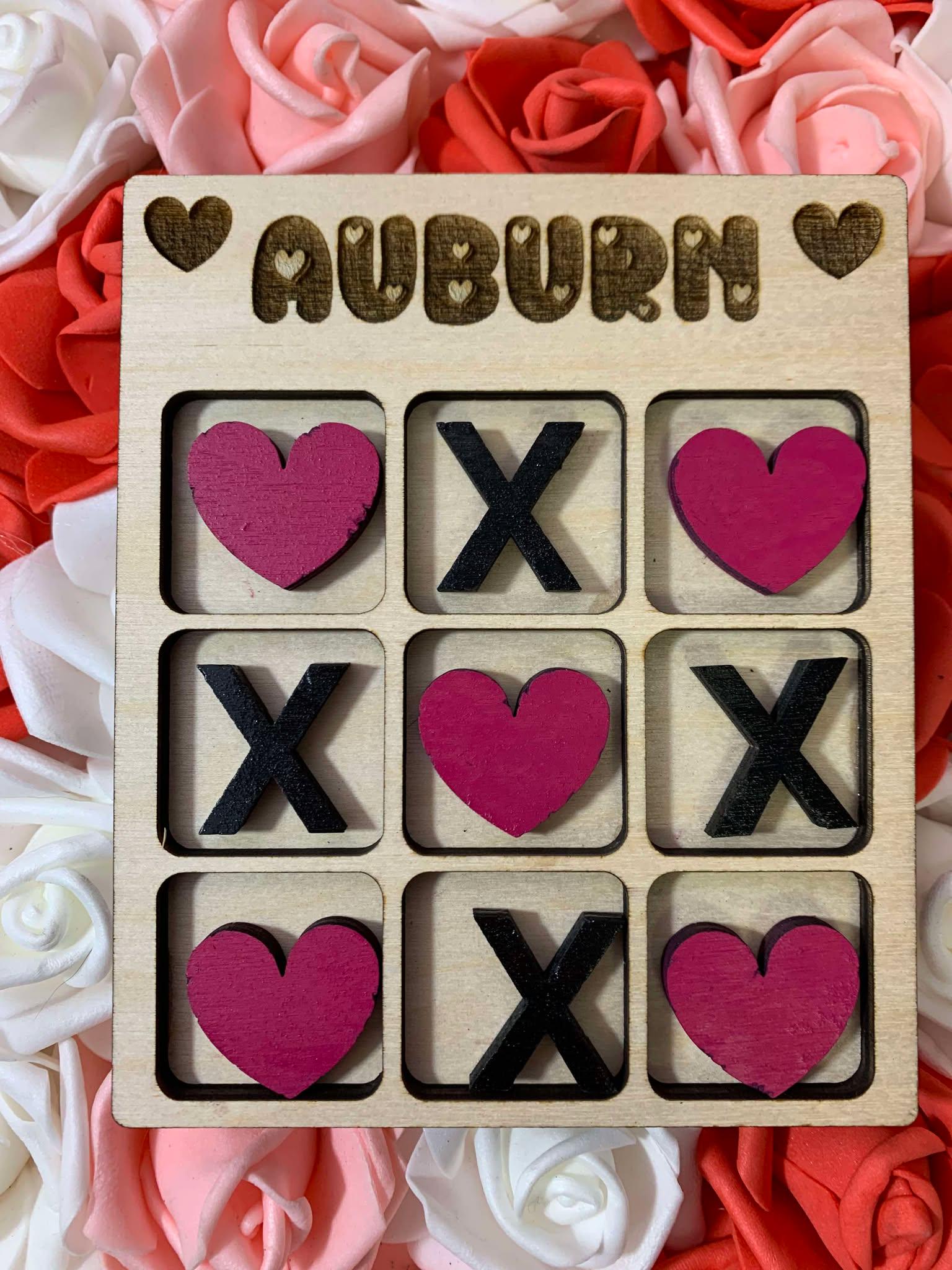 Valentine's Day Game of Tic Tac Toe, Valentine's Gift, Gift for Spouse, Gift for Her, Gift for Child, Personalized Gift for couple