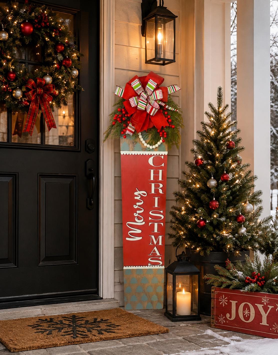 Merry Christmas Porch Sign, Holiday Porch Leaner, Farmhouse…